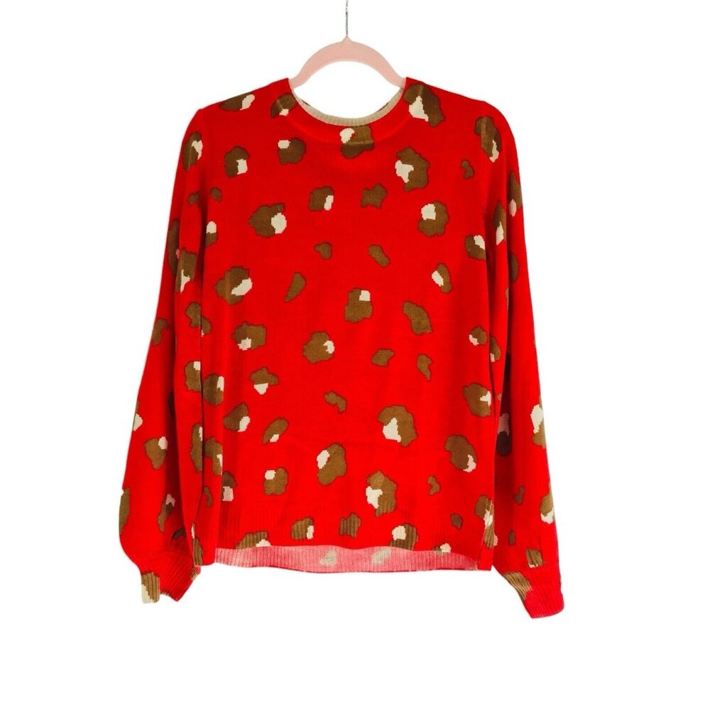 G by Giuliana Sweater Womens Size XS Red Brown Long Sleeve